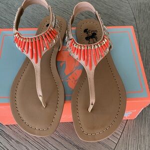 NEW. Circus Circus by Sam Edelman, Brina, Natural flat sandal. Size 9.5 M.